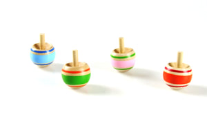 Toyslink Flip Over Wooden Spinning top