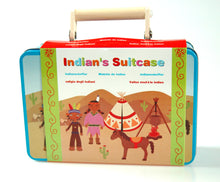 Wooden Indian Set in a tin Case