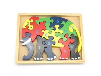Kaper Kidz - Number Elephant Jigsaw in Tray