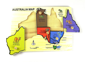 Wooden Puzzle with Knobs - Australia Map