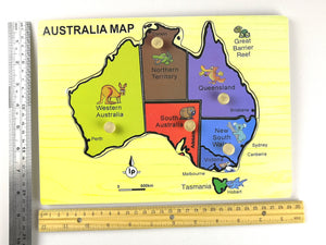 Wooden Puzzle with Knobs - Australia Map