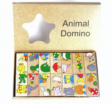 15 Pcs Wooden Animal Domino