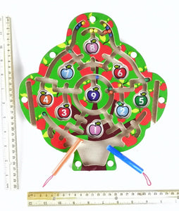 Apple Tree Wooden Magnetic Maze  with Rods (WT4428)