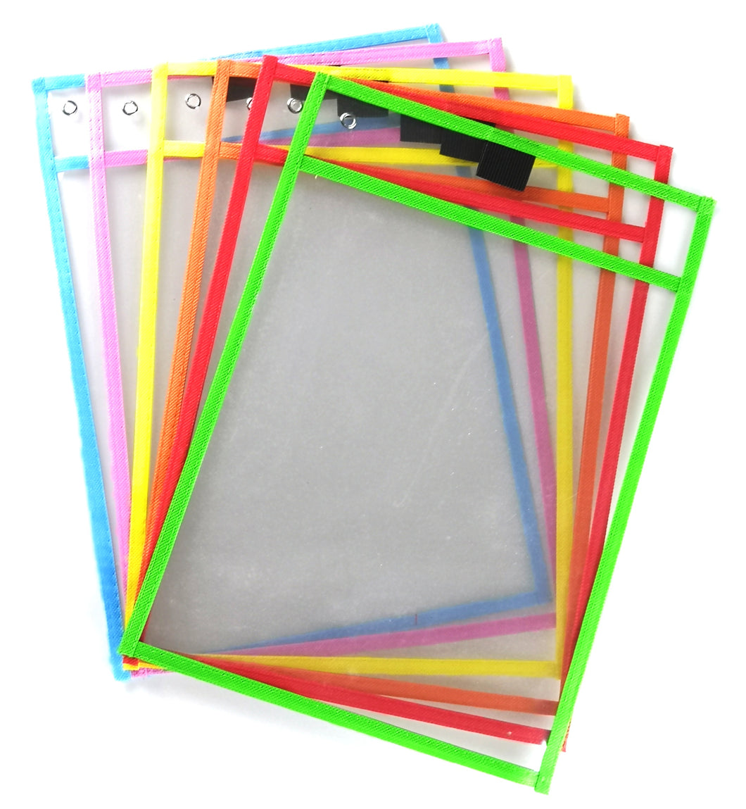 6 Erasable PET Plastic Pocket Sleeves