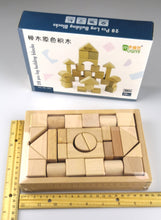 28 pcs Natural Beech Wooden Building Blocks