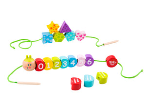 Tooky Toys-  Wooden Lacing Caterpillar