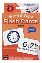 Write & Wipe Time Flash Cards with Dry erase Marker