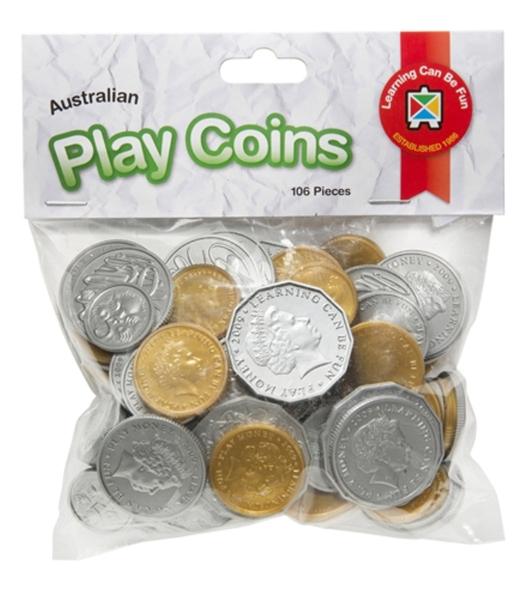 Learning Can Be Fun 106 pcs Plastic Play Money Coins