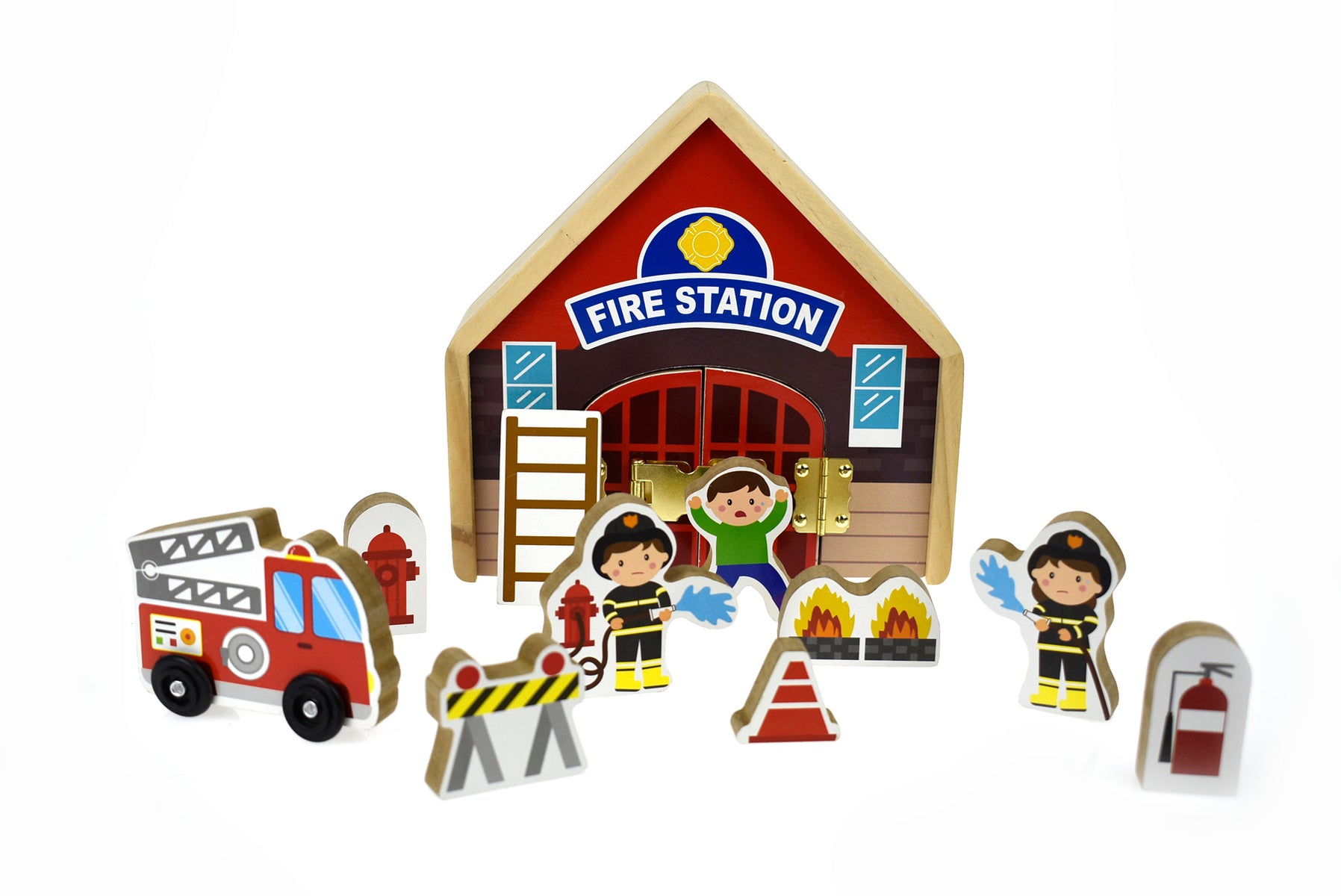 Kaper Kidz Wooden Fire Station Playset