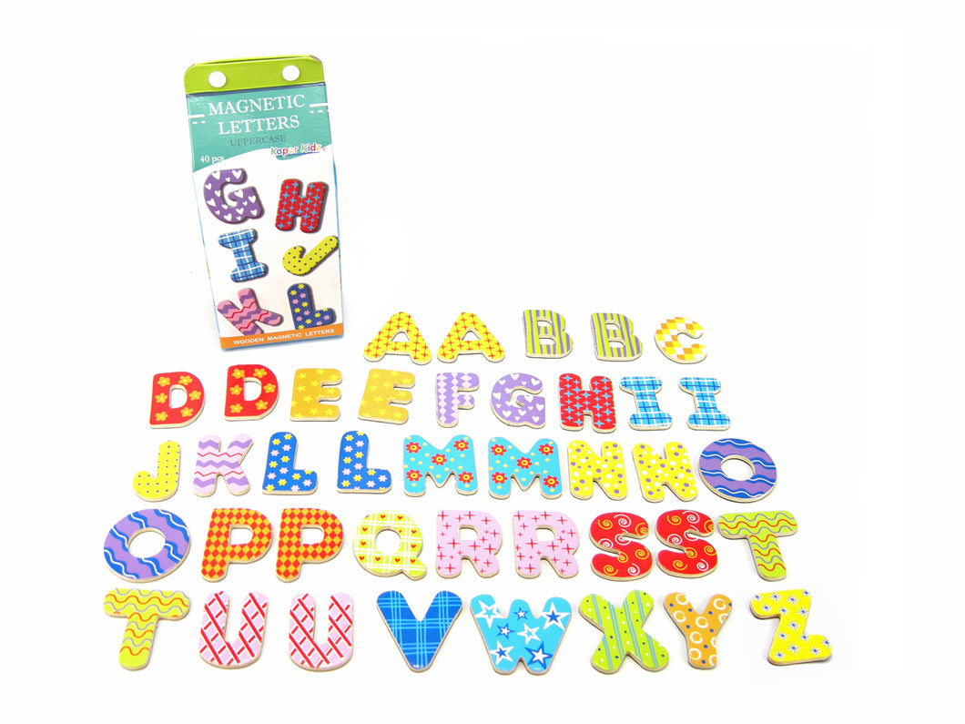 Kaper Kidz - 40 Pcs Wooden Magnetic Alphabet Letters UPPER CASE