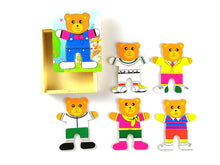 18pcs Mix & Match Dress Up Mama Bear Wooden Puzzle Set