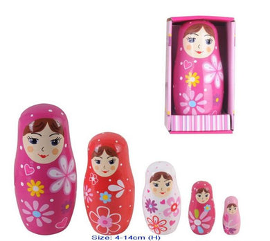 Wooden Girl Nesting Dolls Set