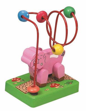 Mini Wooden Bead Maze Roller Coaster - Pig