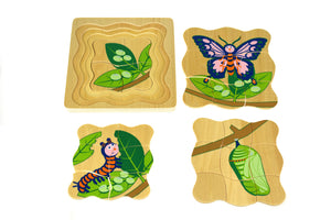 Kaper Kidz - Wooden Butterfly 4 layers puzzle