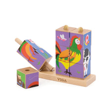 Viga - 9 pcs Wooden Cube Puzzle Farm