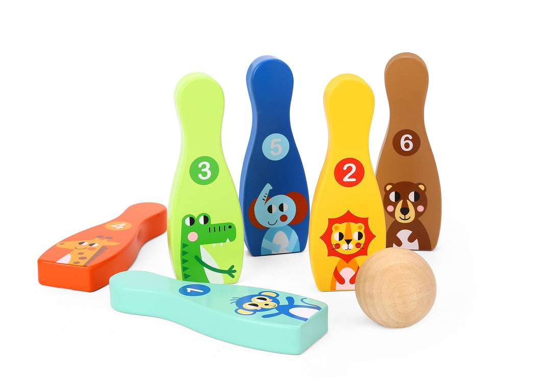 Tooky Toy - Wooden Jungle Bowling Set
