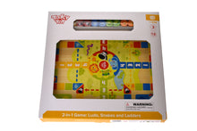 Tooky Toy 2 in 1 Wooden Board Game - Snakes and Ladders, Ludo Game