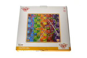 Tooky Toy 2 in 1 Wooden Board Game - Snakes and Ladders, Ludo Game