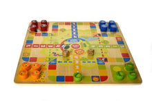 Tooky Toy 2 in 1 Wooden Board Game - Snakes and Ladders, Ludo Game