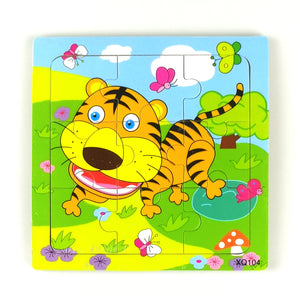 9 Pcs Wooden Tiger Jigsaw Puzzle (XQ104)