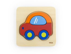 Wooden Shape Block Puzzle - Car