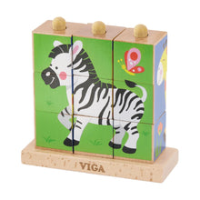 Viga - 9 pcs Wooden Cube Puzzle Wild