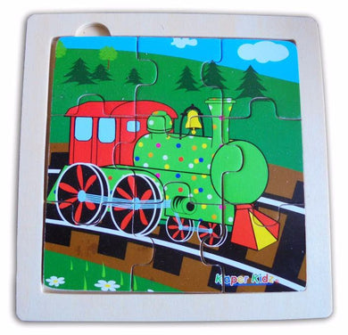 Kaper Kidz - 9 Pcs Wooden TRAIN Jigsaw Puzzle