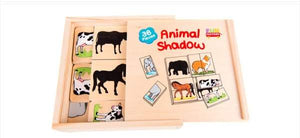 Fun Factory - 36 Pcs Wooden Matching Animal Shadow