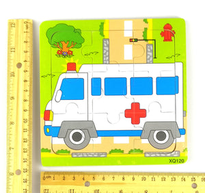 9 Pcs Wooden Ambulance Jigsaw Puzzle (XQ120)