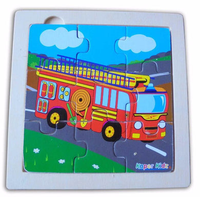 Kaper Kidz - 9 Pcs Wooden FIRE ENGINE Jigsaw Puzzle