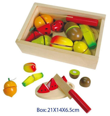 Fun Factory - Wooden Cutting Fruit Box with Lid and Knife