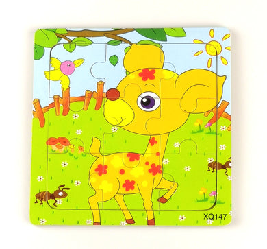 9 Pcs Wooden Deer Jigsaw Puzzle (XQ147)