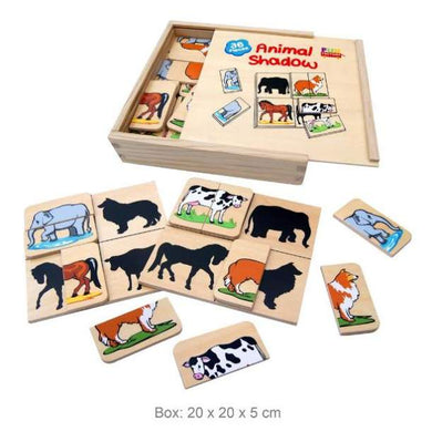 Fun Factory - 36 Pcs Wooden Matching Animal Shadow