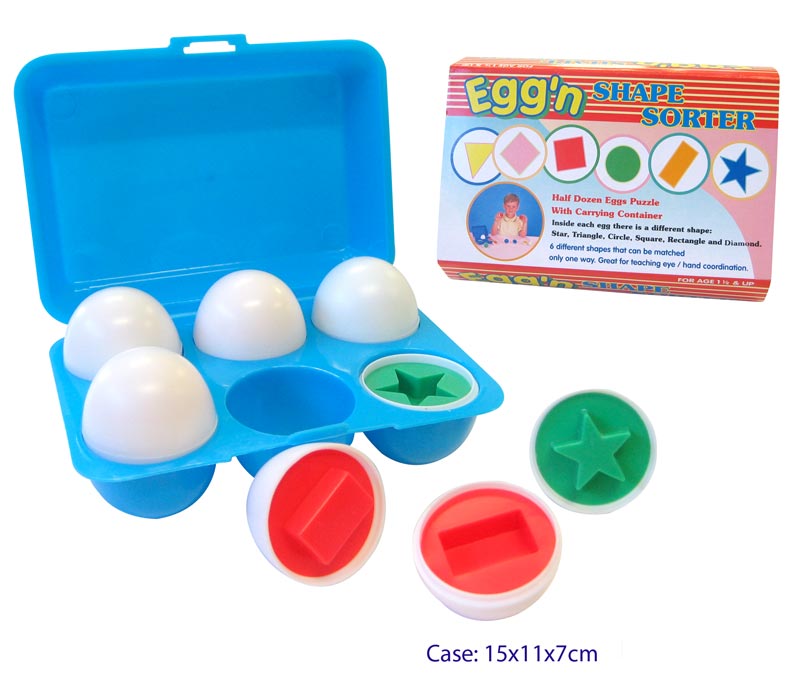 12 Pcs (6 eggs) Shape Egg Puzzle Set in Plastic Case