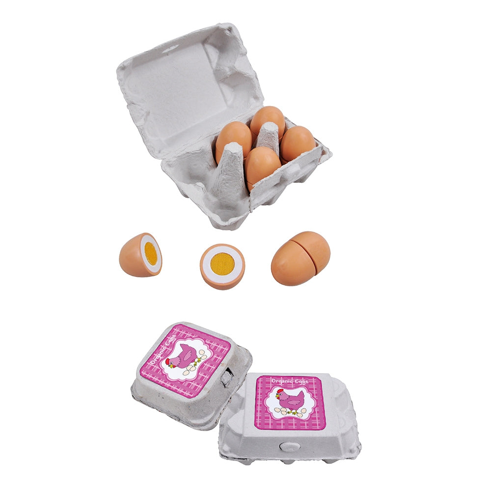 12 Pcs (6 eggs) Wooden Cutting Eggs