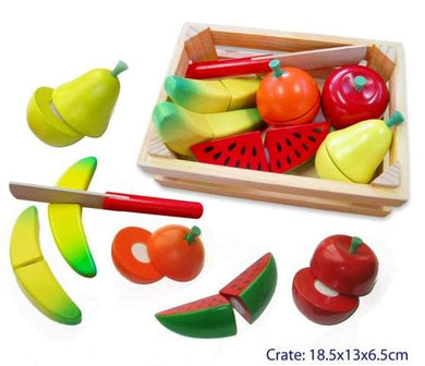 Fun Factory - Wooden Cutting Fruit Crate with Knife