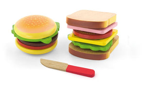 Viga - Wooden Hamburger & Sandwich Set