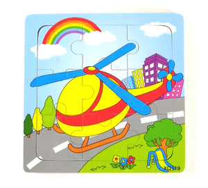9 Pcs Wooden Helicopter Jigsaw Puzzle (XQ119)