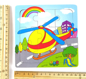 9 Pcs Wooden Helicopter Jigsaw Puzzle (XQ119)