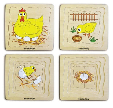 Fun Factory - Wooden Chicken 4 layer puzzle