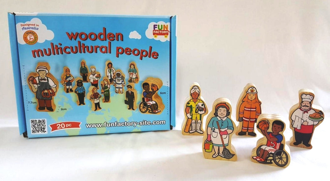 Fun Factory - 20 Pcs Wooden Multicultural People