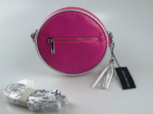 Round Kids Fashion Sling Bag - Rubika Snake Pink / Silver By Jessica Bratich
