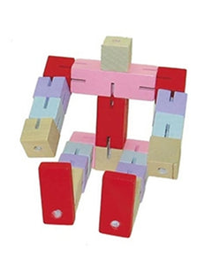 Twist and Lock Wooden Robot Cube