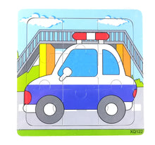 9 Pcs Wooden Police Car Jigsaw Puzzle (XQ122)