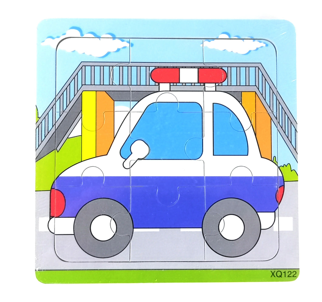 9 Pcs Wooden Police Car Jigsaw Puzzle (XQ122)