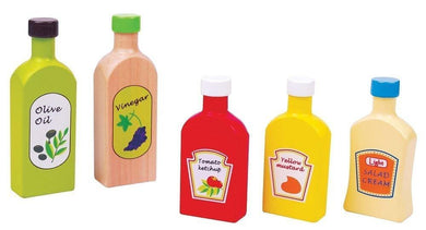 Wooden Sauce Bottles (set of 5)