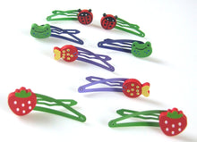 8 Pcs Kids Hair Clips: Strawberry, Ladybug, Fish and Frog