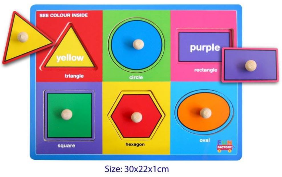 Fun Factory - Wooden Puzzle with Knobs - Shapes