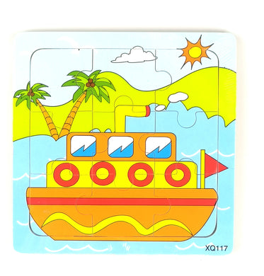 9 Pcs Wooden Ship Jigsaw Puzzle (XQ117)