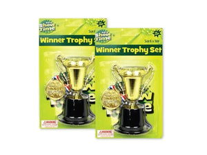 Winner Gold Medal and Trophy Toy Set